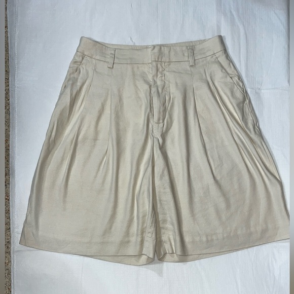 Maeve Anthropologie Avery Pleated Trousers Cream Women's - Picture 2 of 9